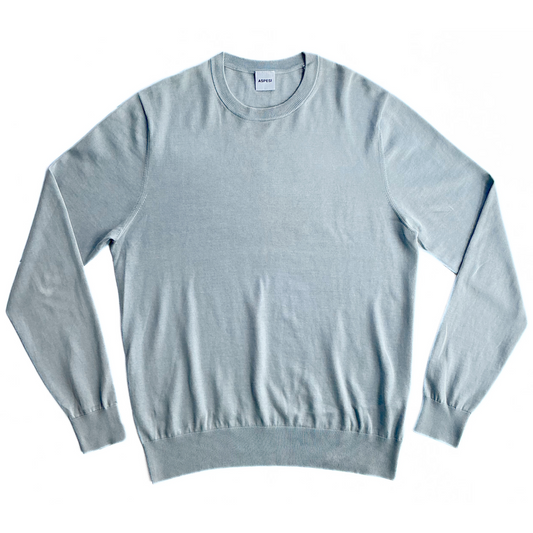 Aspesi Cotton Sweater Light Baby Blue Folded Size Tag Italian Design
