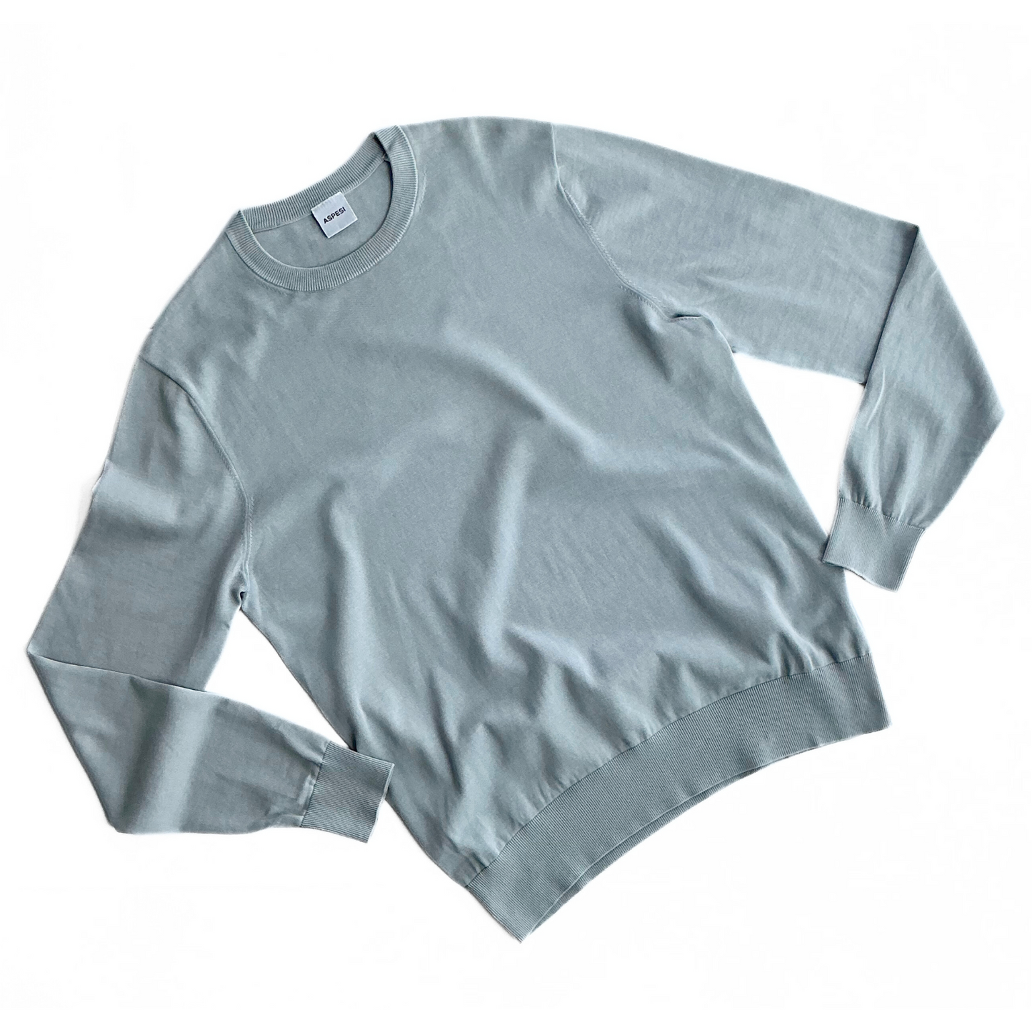 Aspesi Cotton Sweater Light Baby Blue Folded Size Tag Italian Design