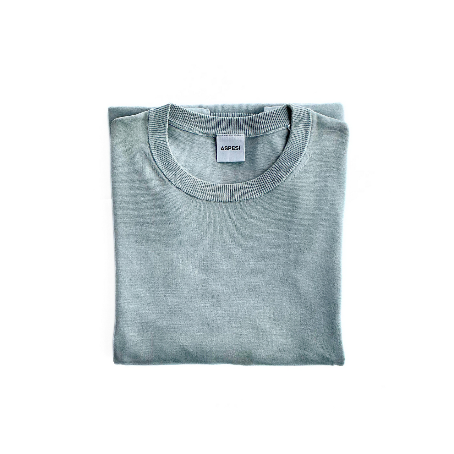 Aspesi Cotton Sweater Light Baby Blue Folded Size Tag Italian Design