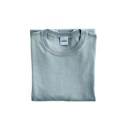 Aspesi Cotton Sweater Light Baby Blue Folded Size Tag Italian Design