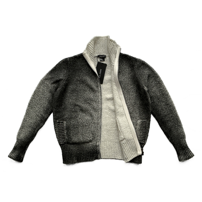 Avant Toi Full Zip Sweater in Smoke Ombre