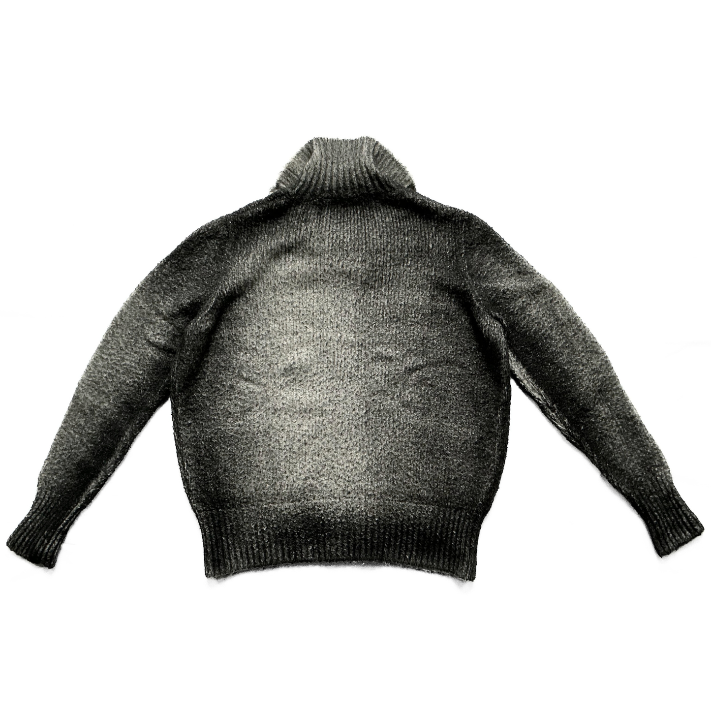 Avant Toi Full Zip Sweater in Smoke Ombre