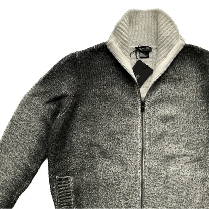 Avant Toi Full Zip Sweater in Smoke Ombre