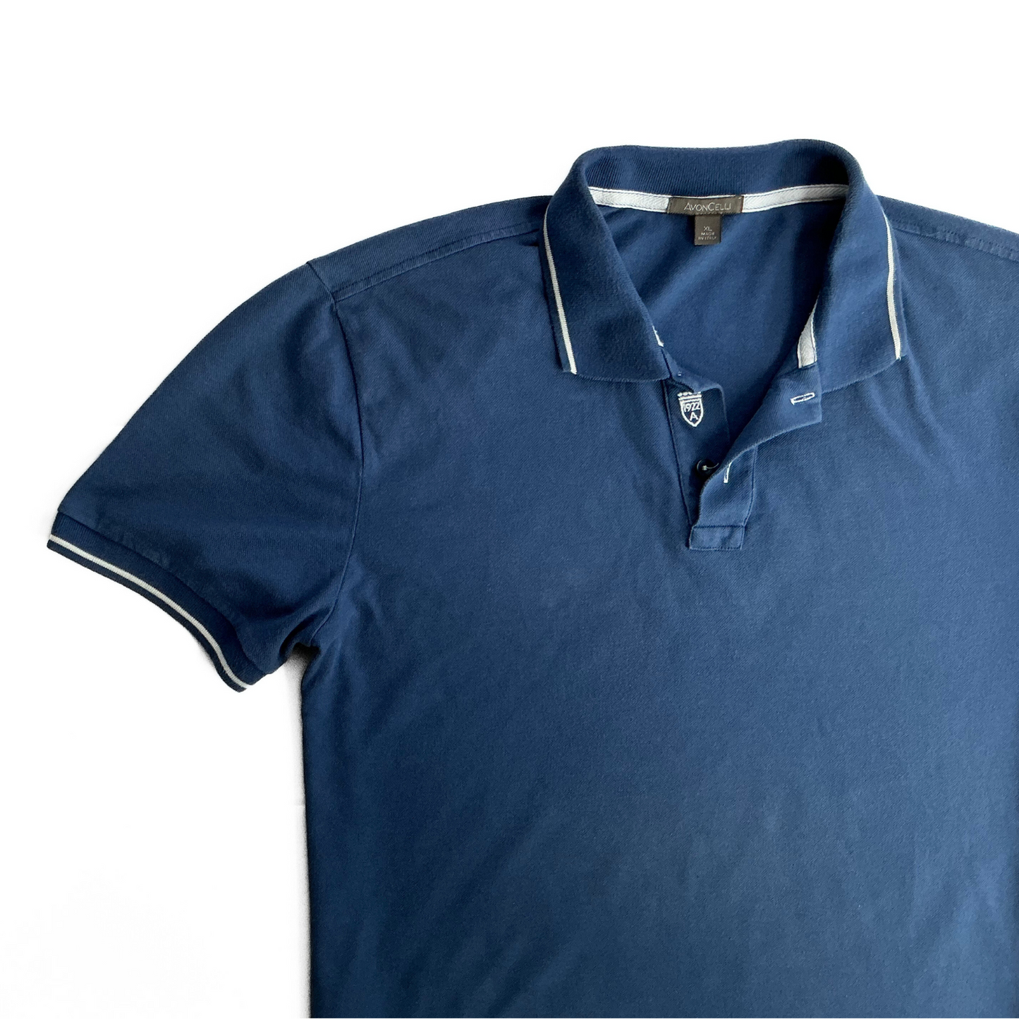 Avon Celli Pique Polo Shirt in Mediterranean Blue / White
