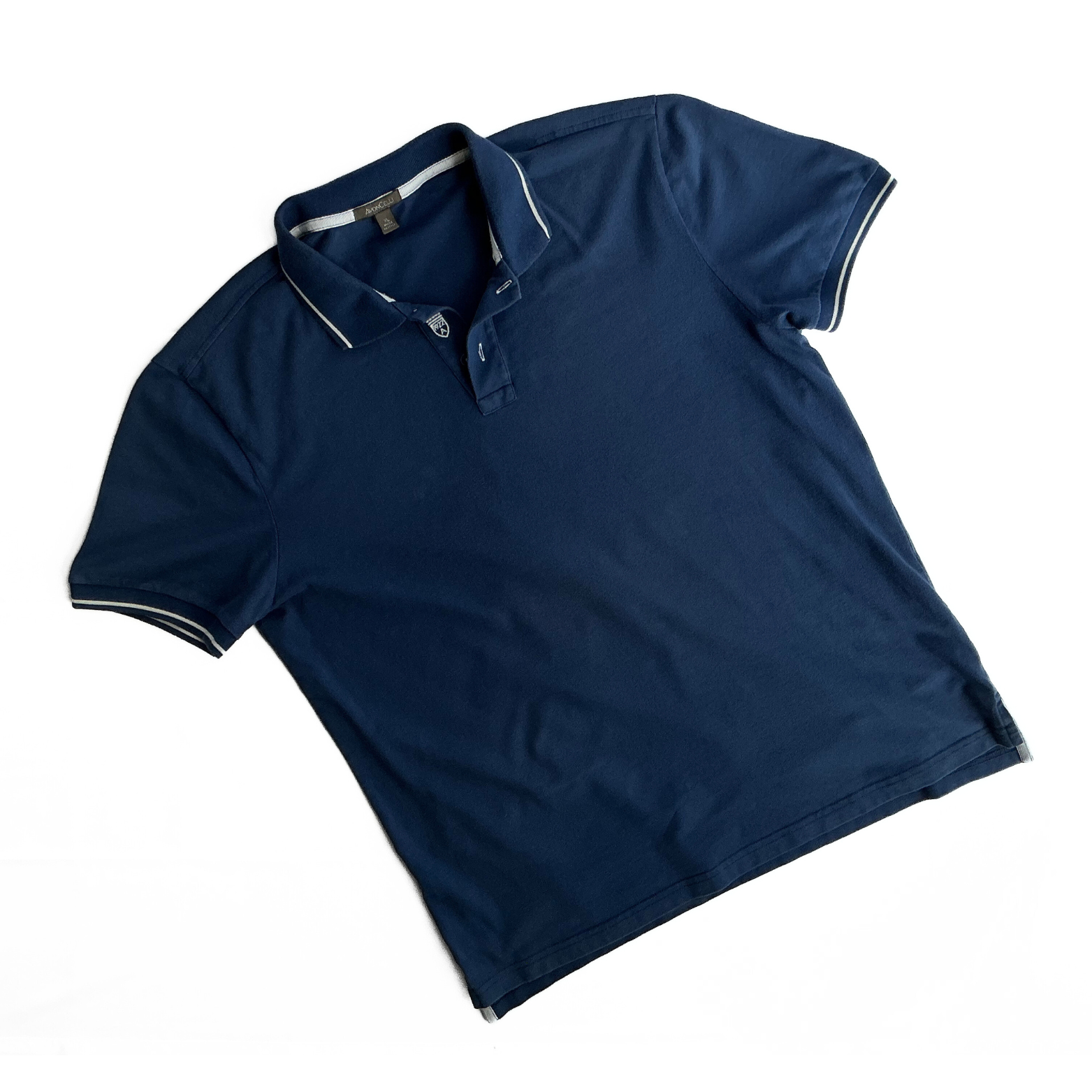 Avon Celli Pique Polo Shirt in Mediterranean Blue / White