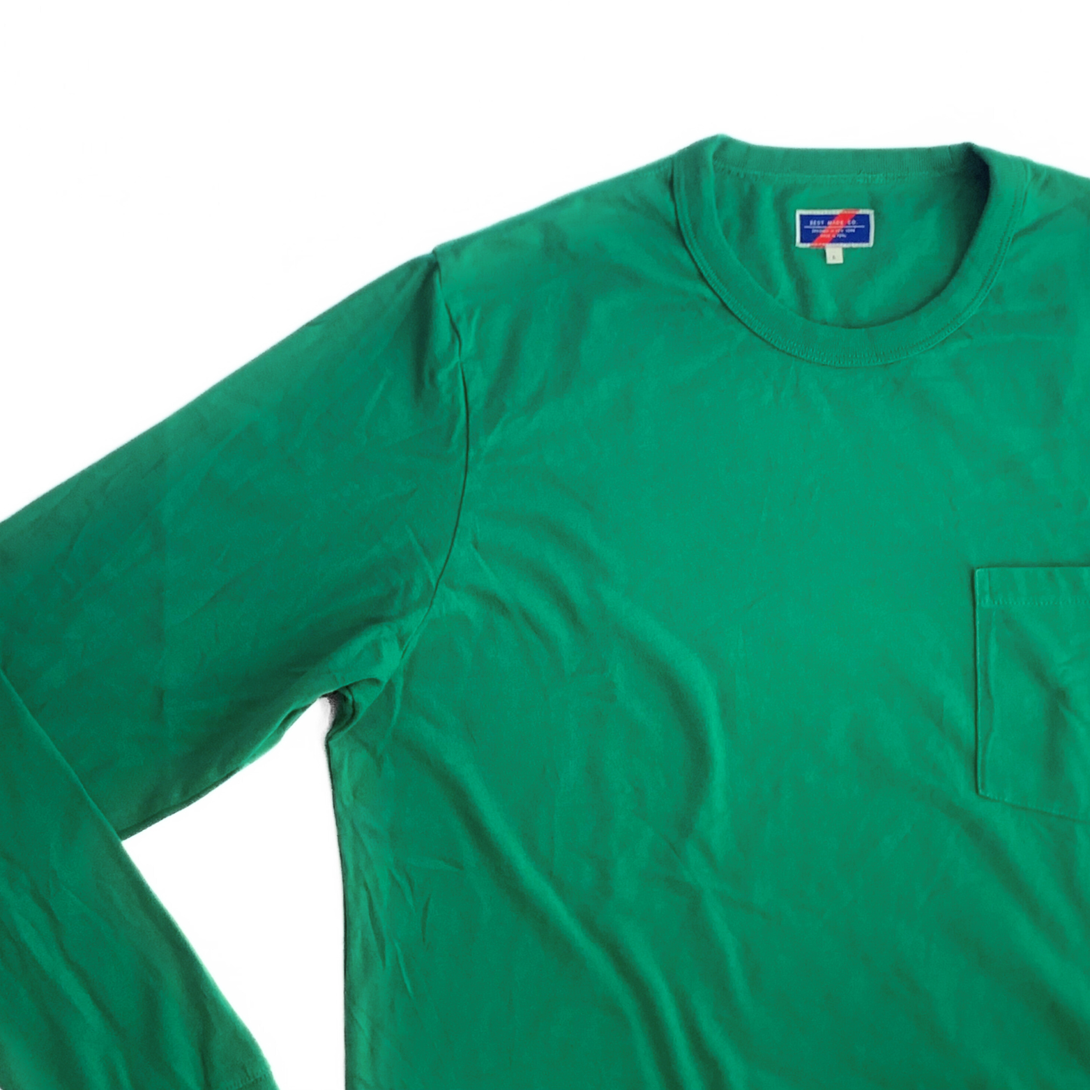 Best Made Co. Pocket Longsleeve T-Shirt in Parakeet Green