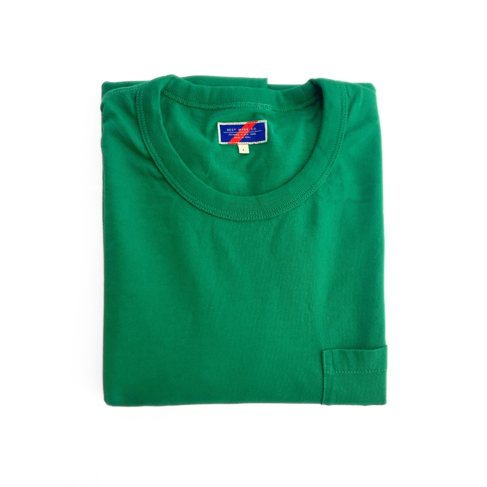 Best Made Co. Pocket Longsleeve T-Shirt in Parakeet Green