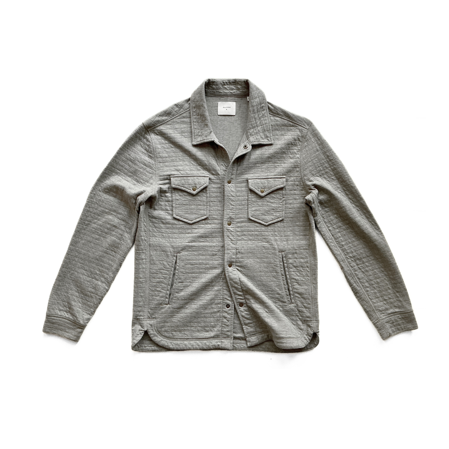 Billy Reid Quilted Shoals Snap Shirt Jacket in Grey