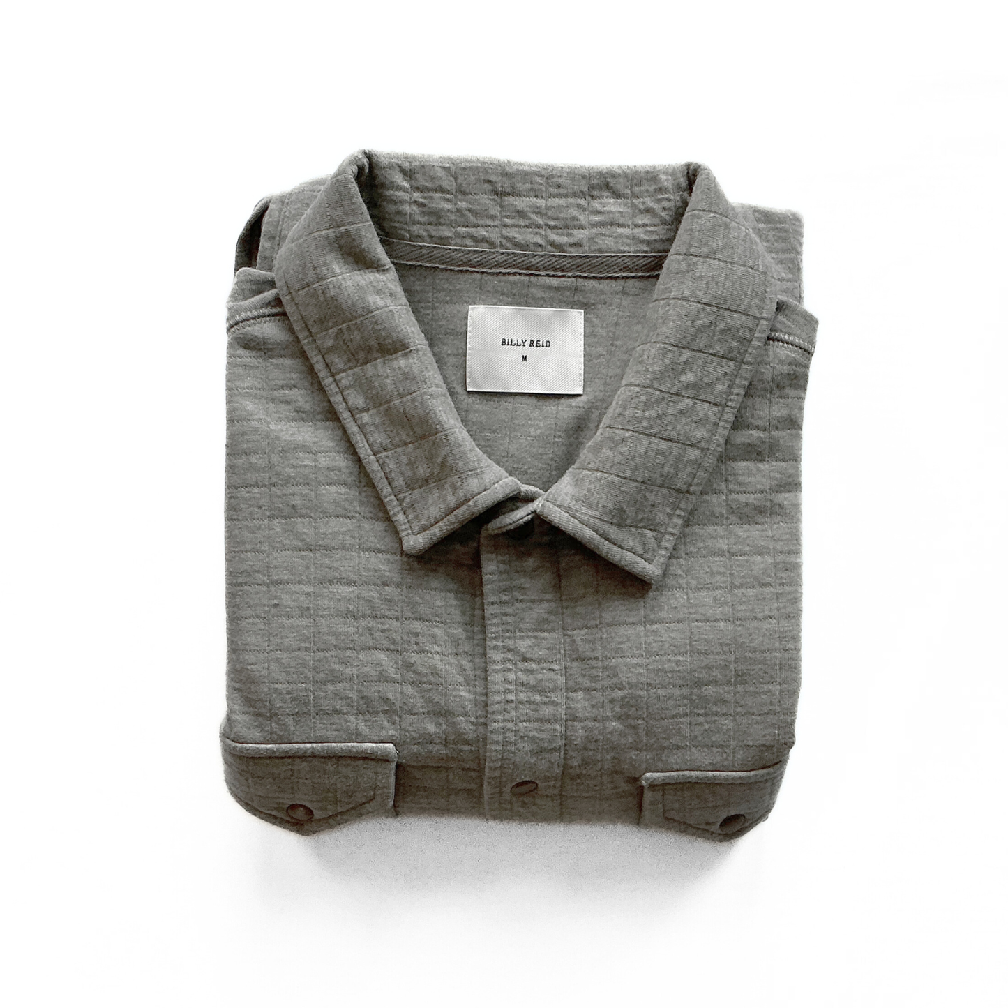 Billy Reid Quilted Shoals Snap Shirt Jacket in Grey