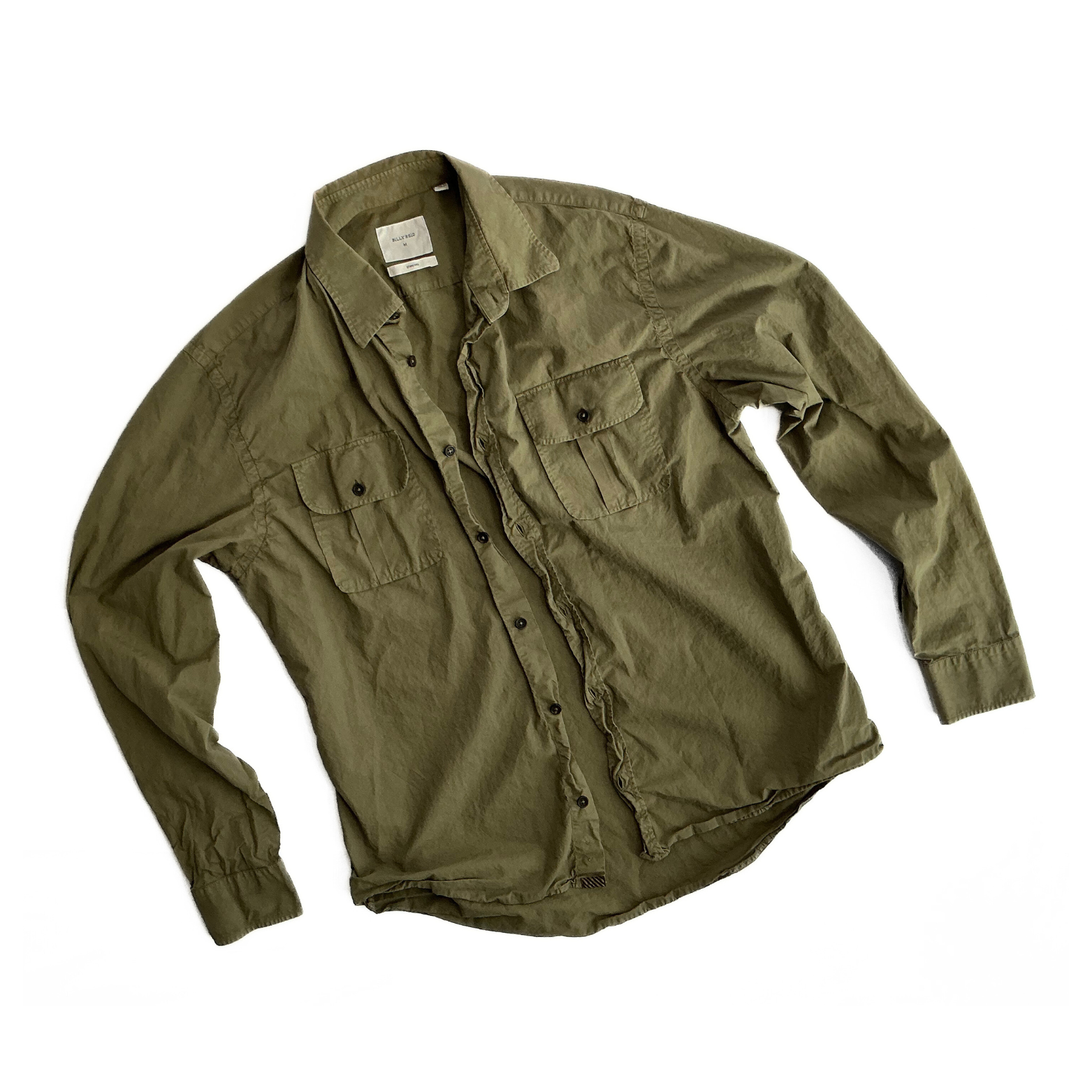 Billy Reid Safari Shirt in Military Green