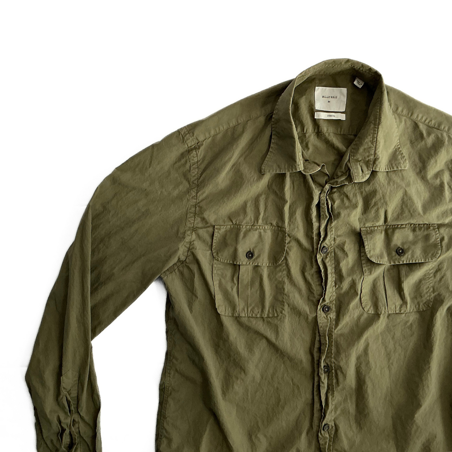 Billy Reid Safari Shirt in Military Green