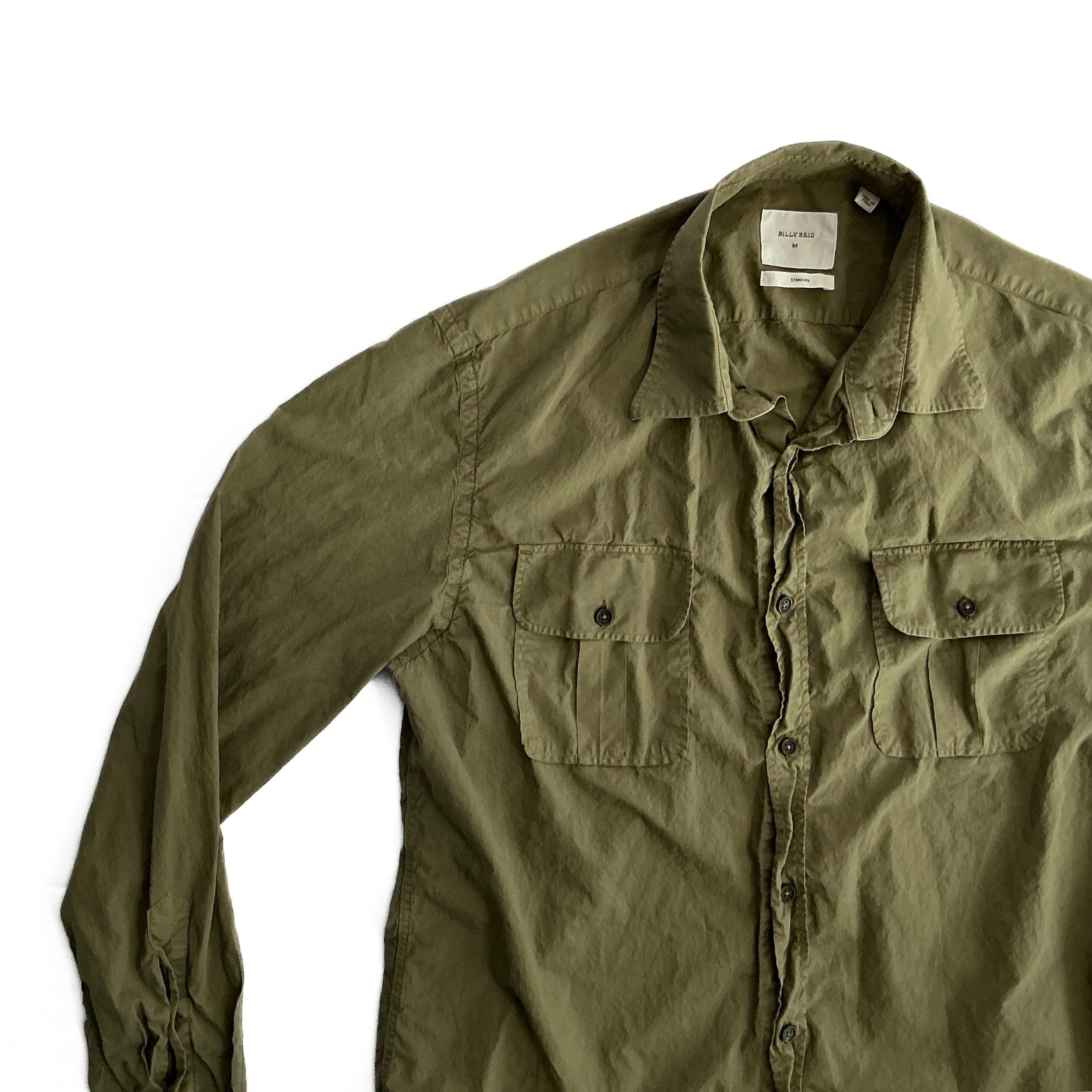 Billy Reid Safari Shirt in Military Green