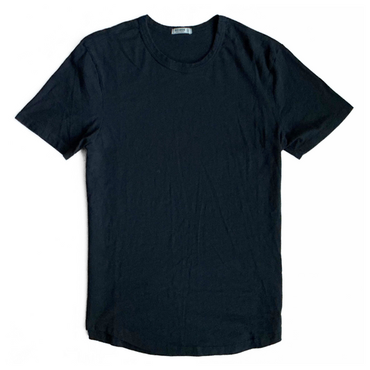 Buck Mason Curved Hem T-Shirt in Dark Navy