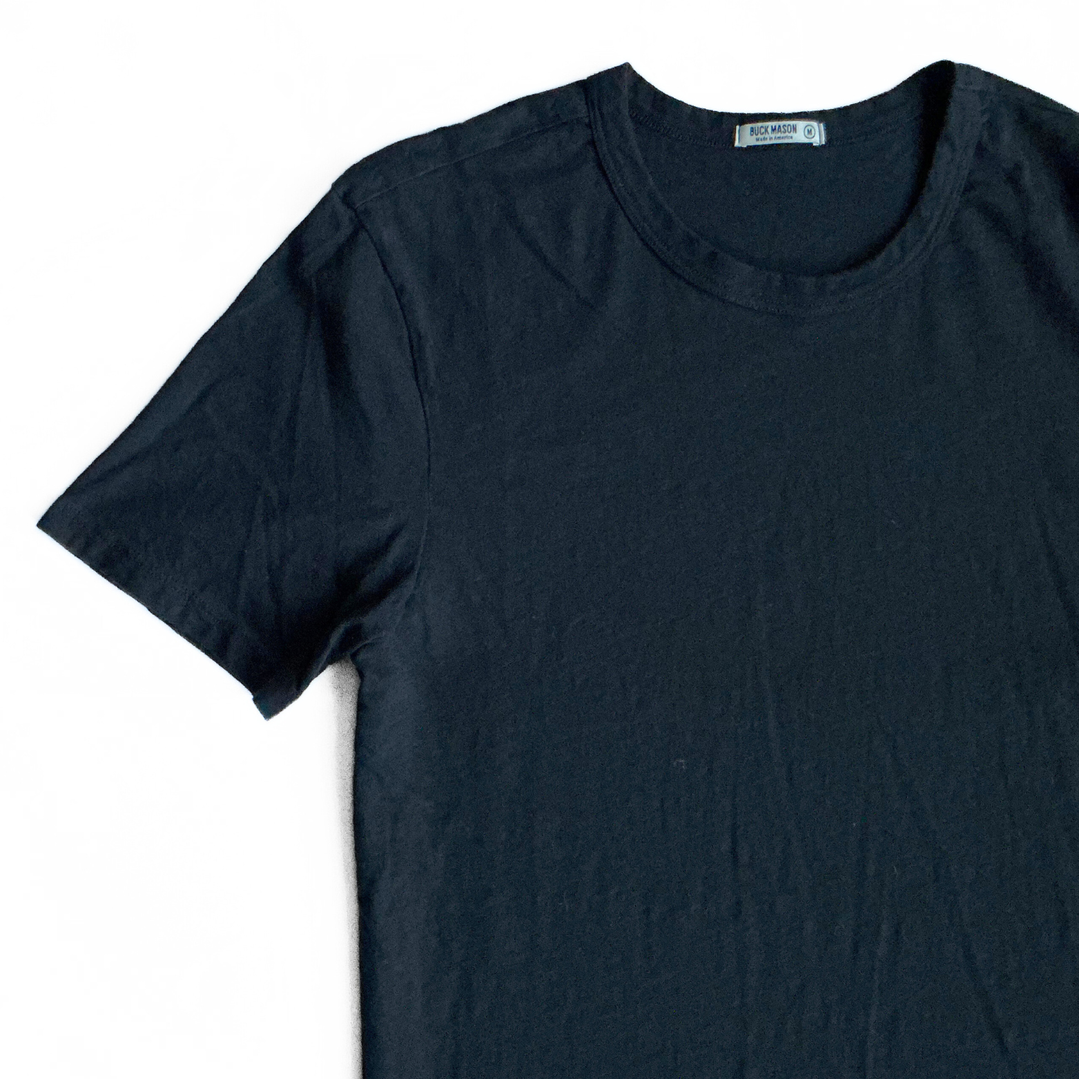 Buck Mason Curved Hem T-Shirt in Dark Navy