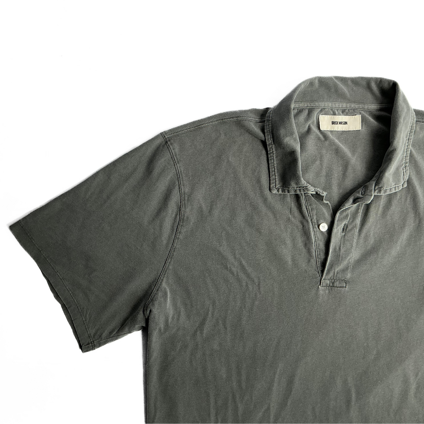 Buck Mason Polo Shirt in Grey Wash
