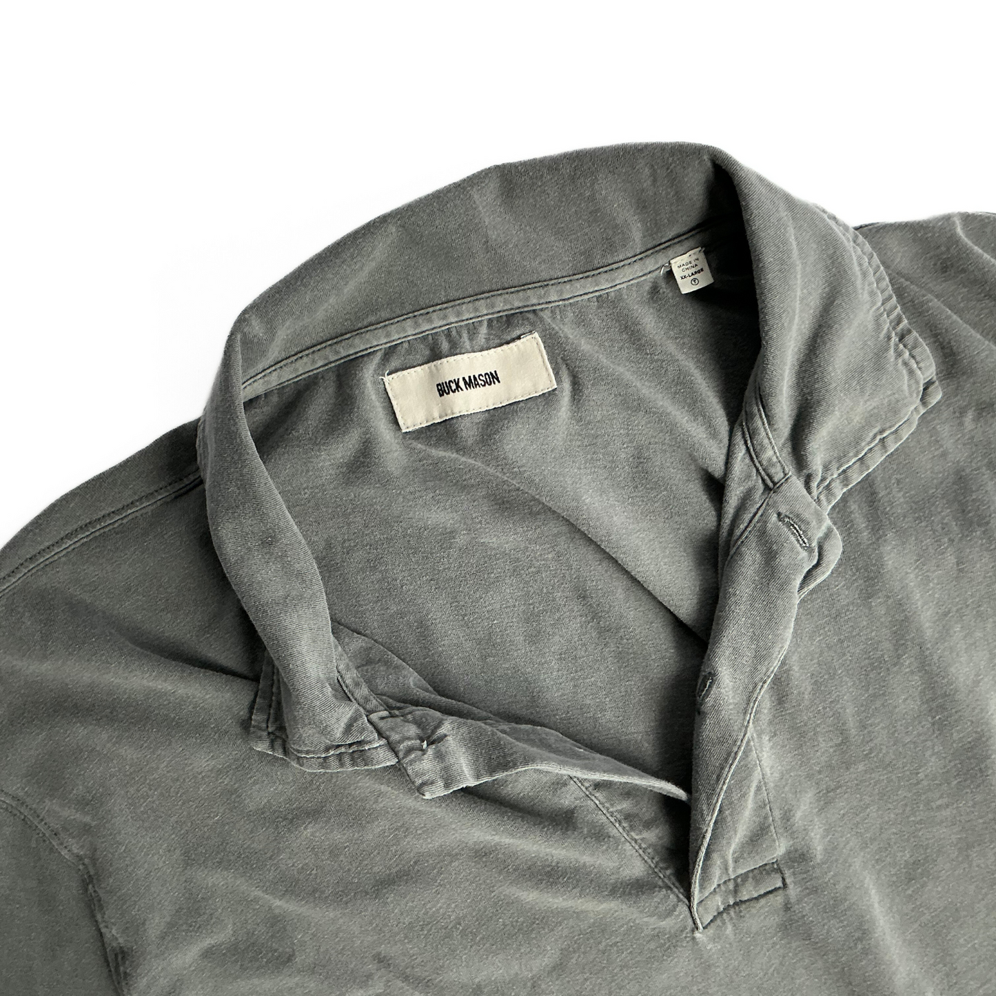 Buck Mason Polo Shirt in Grey Wash