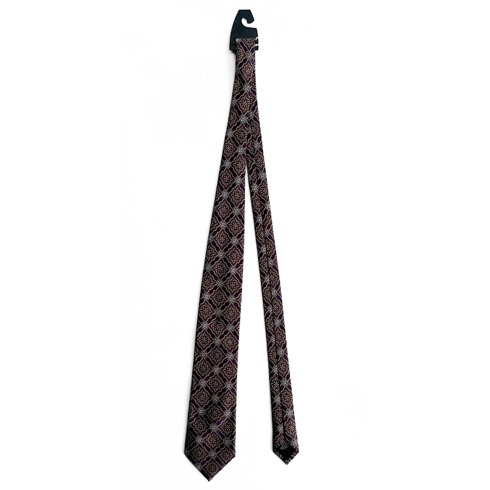 Canali Patterned Tie in Deep Purple / Brown Floral