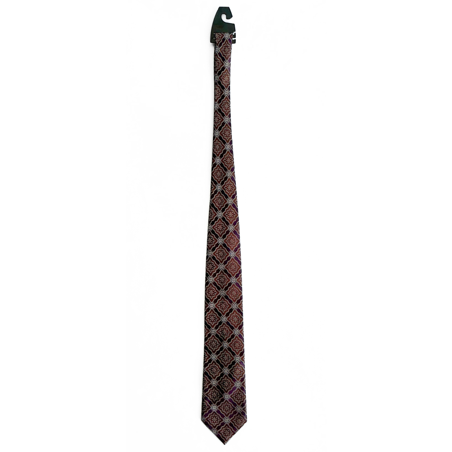Canali Patterned Tie in Deep Purple / Brown Floral