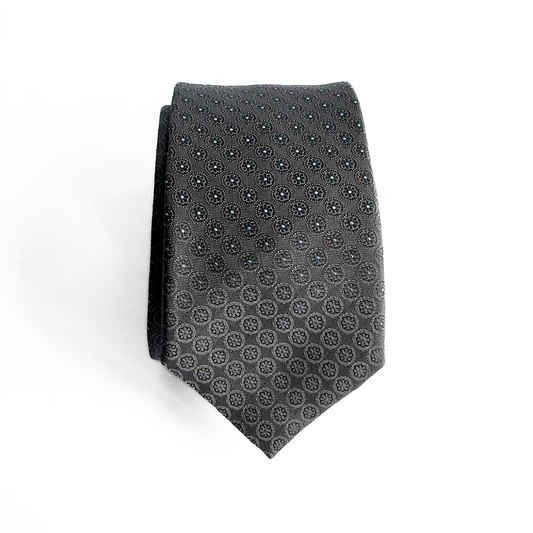 Canali Patterned Tie in Grey / Blue