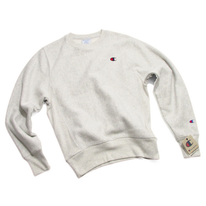 Champion Reverse Weave Heritage Pullover in Oat / Heather Grey