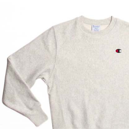 Champion Reverse Weave Heritage Pullover in Oat / Heather Grey