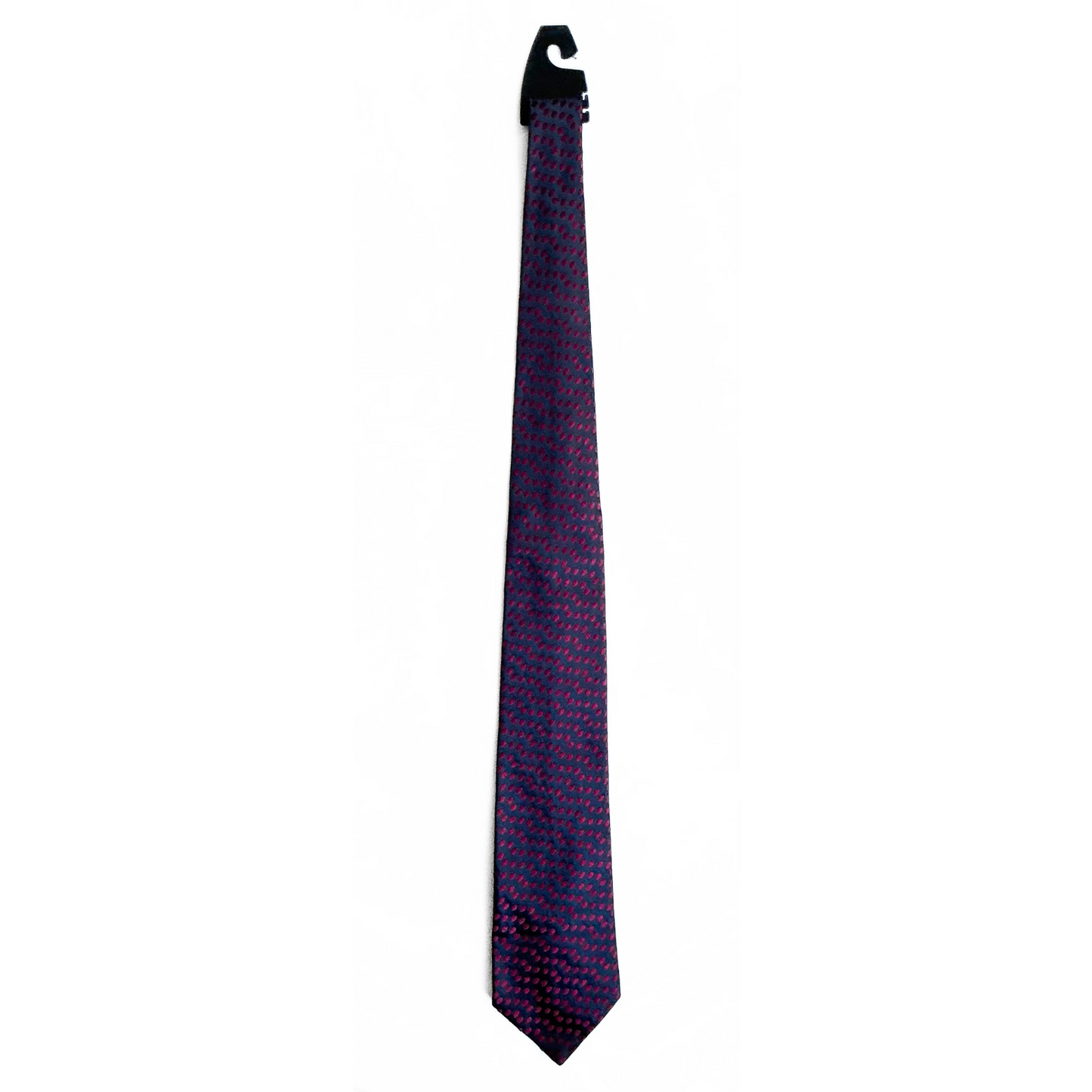Charvet Place Vendôme Dotted Tie in Midnight Blue / Cherry Red