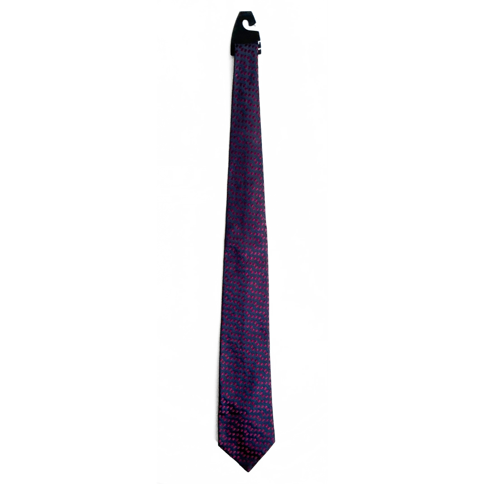 Charvet Place Vendôme Dotted Tie in Midnight Blue / Cherry Red