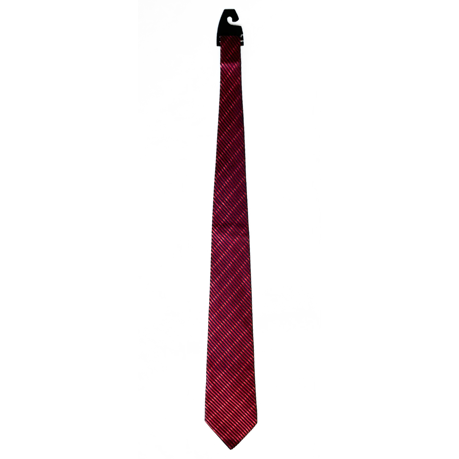 Charvet Place Vendôme Overlay Striped Tie in Midnight Blue / Neon Red