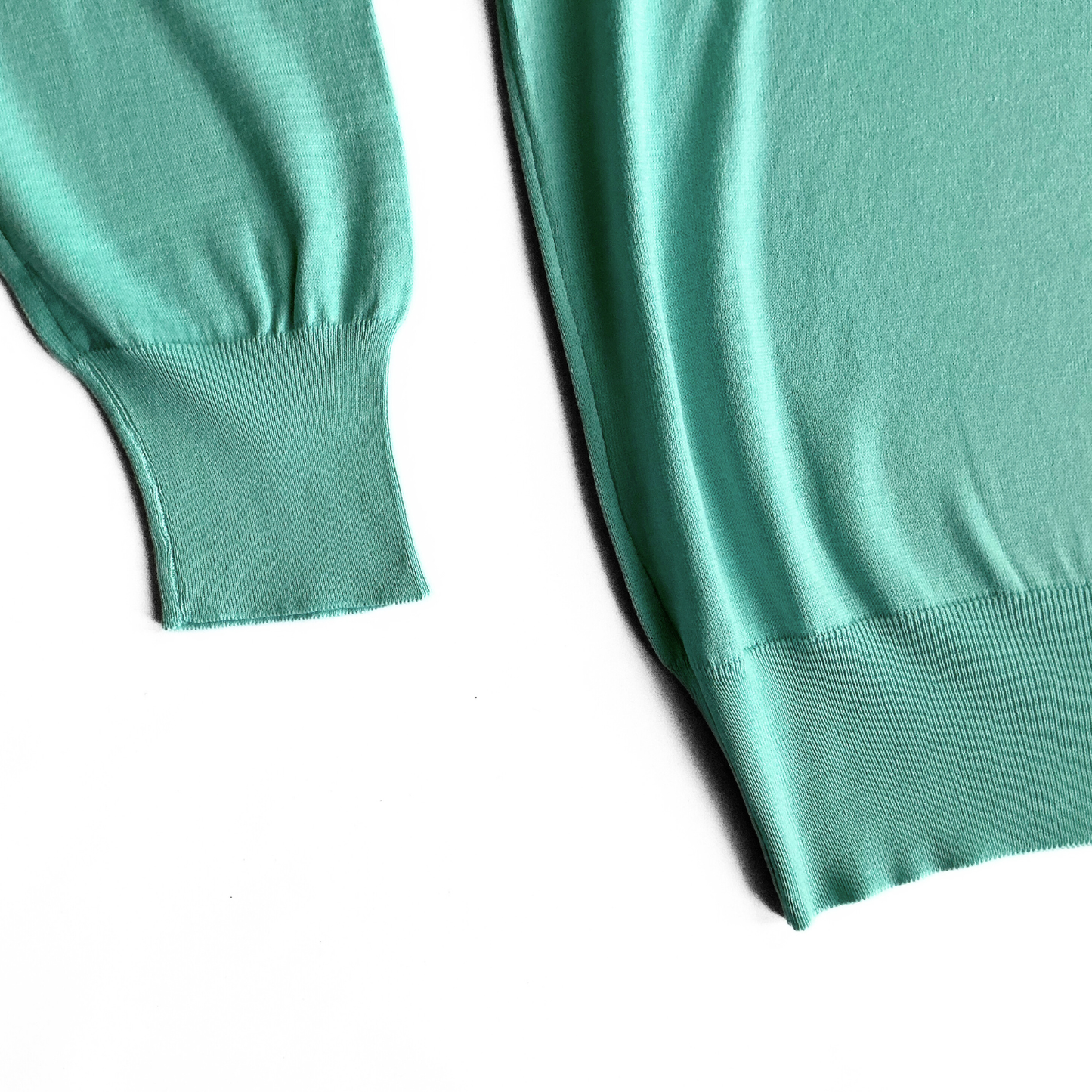 Crimson Paris Knitted Longsleeve Polo Sweater in Turqoise