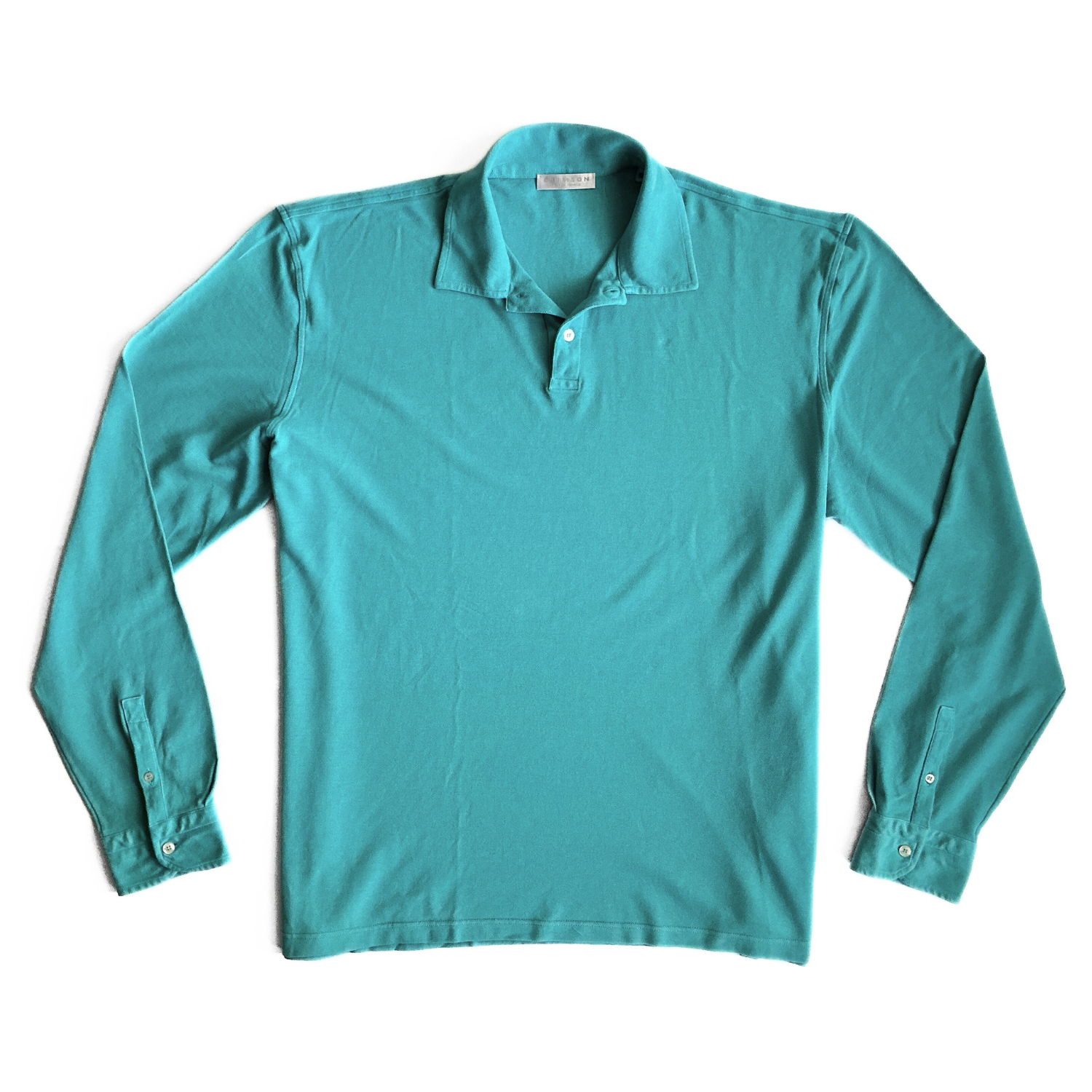 Crimson Paris Longsleeve Polo Shirt in Turqoise