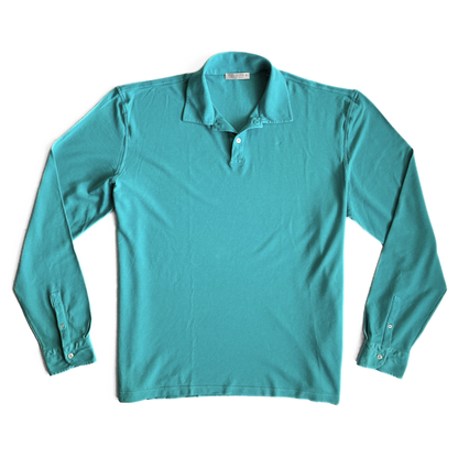 Crimson Paris Longsleeve Polo Shirt in Turqoise
