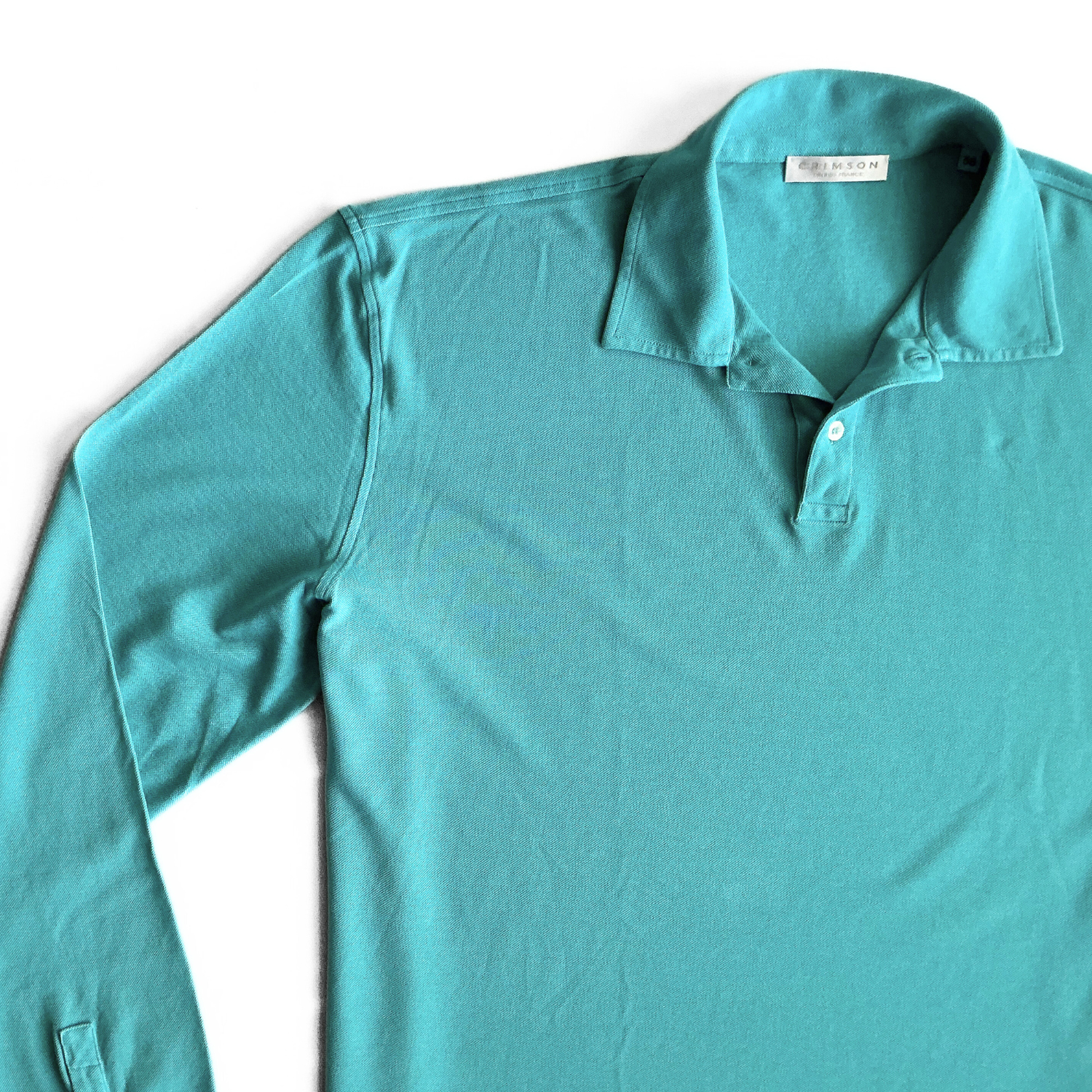 Crimson Paris Longsleeve Polo Shirt in Turqoise