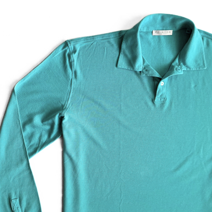 Crimson Paris Longsleeve Polo Shirt in Turqoise
