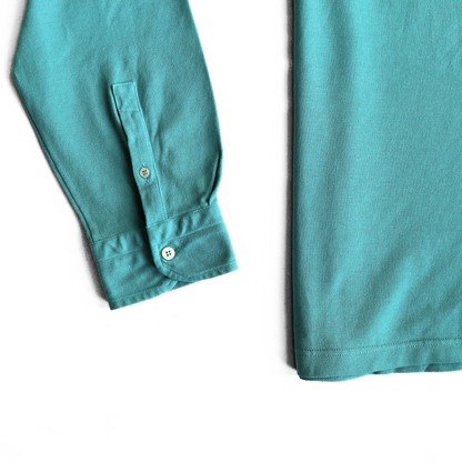 Crimson Paris Longsleeve Polo Shirt in Turqoise