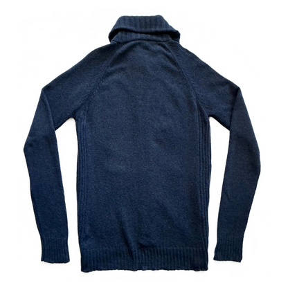 Diesel Fisherman High Neck Zip Up Sweater in Navy Blue