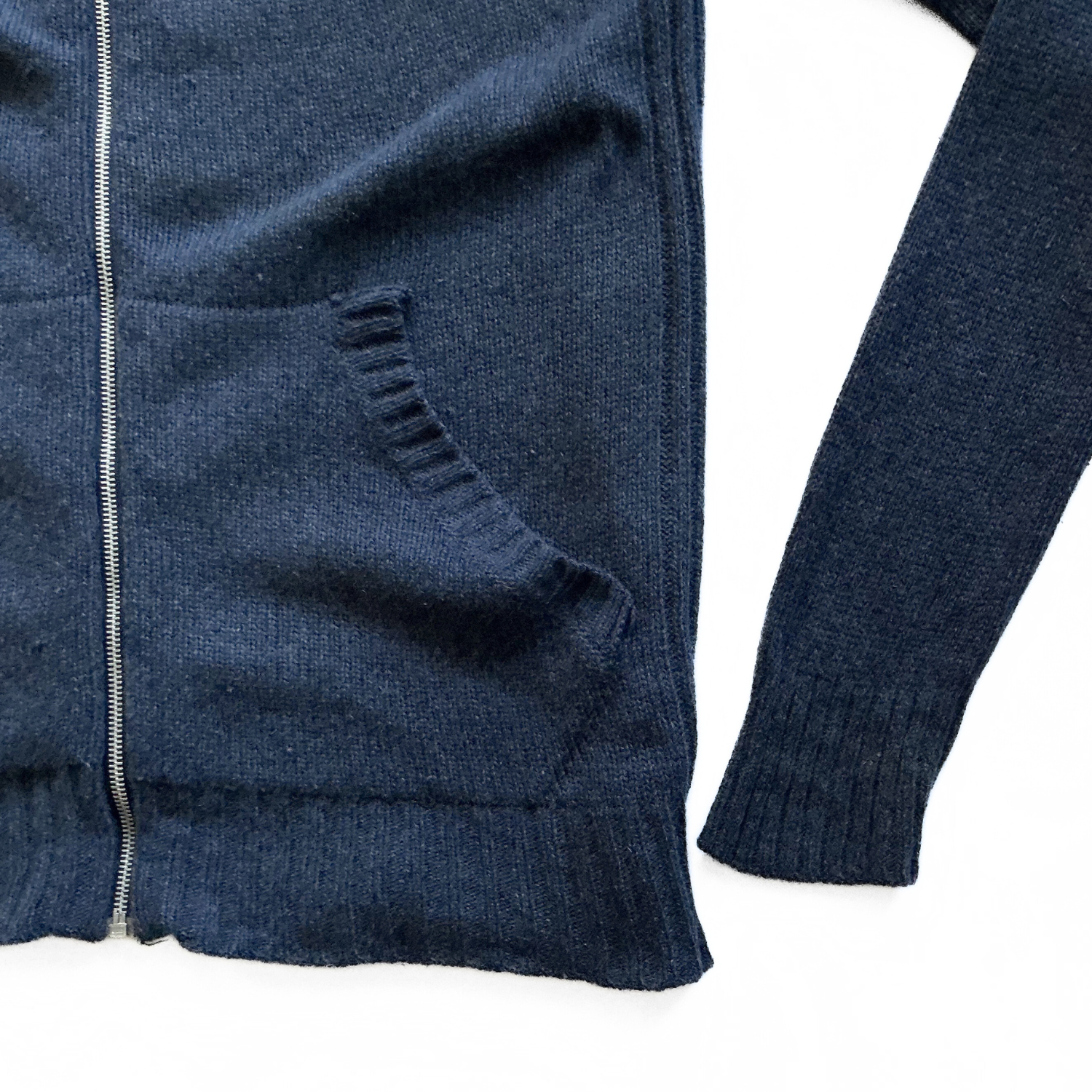 Diesel Fisherman High Neck Zip Up Sweater in Navy Blue