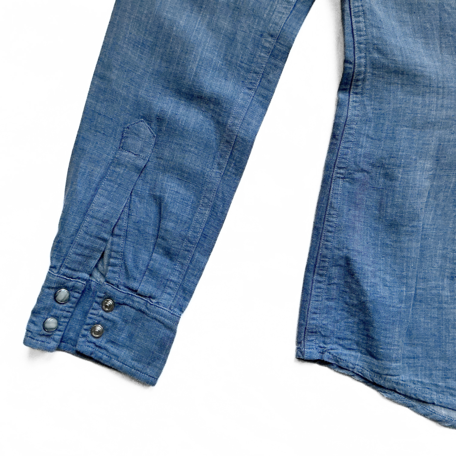 Dolce & Gabbana Linen Snap Button Up Shirt in Denim Blue