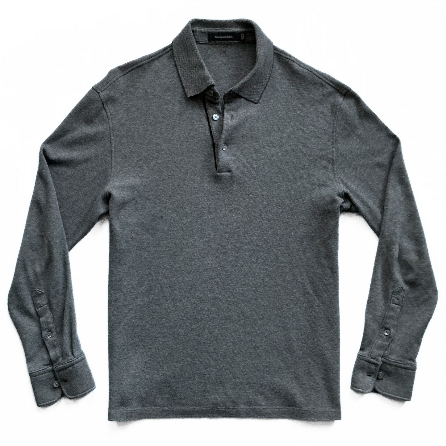 Ermenegildo Zegna Longsleeve Polo Shirt in Grey