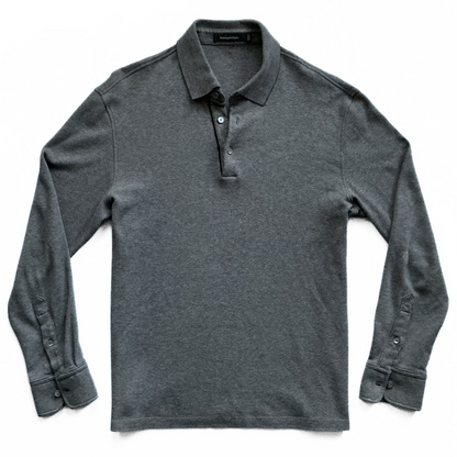 Ermenegildo Zegna Longsleeve Polo Shirt in Grey