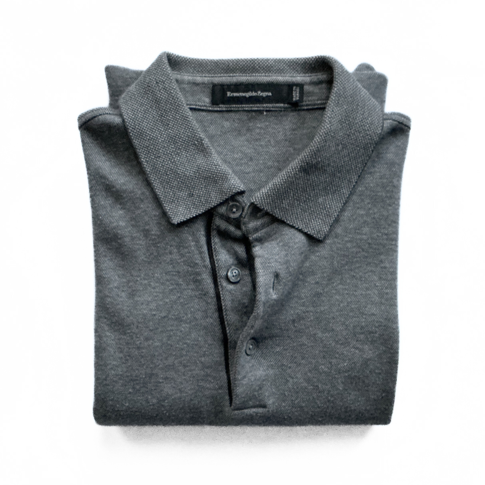Ermenegildo Zegna Longsleeve Polo Shirt in Grey