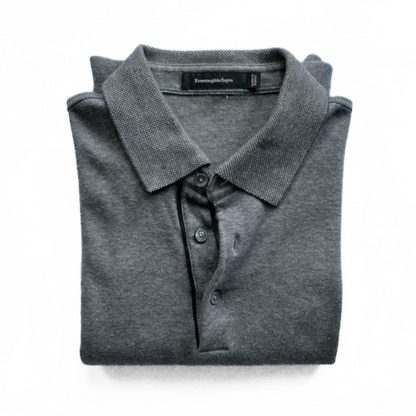 Ermenegildo Zegna Longsleeve Polo Shirt in Grey