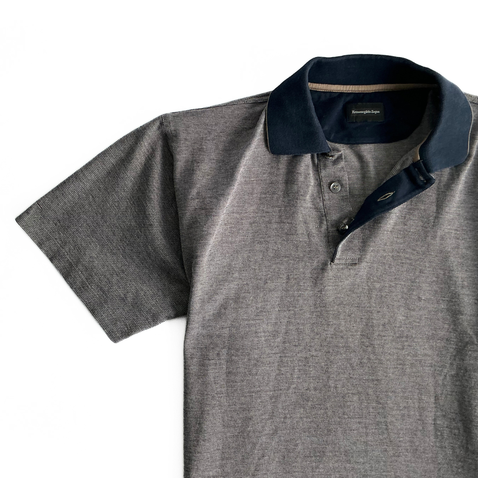 Ermenegildo Zegna Polo Shirt in Blue / Camel