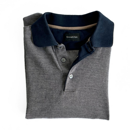 Ermenegildo Zegna Polo Shirt in Blue / Camel