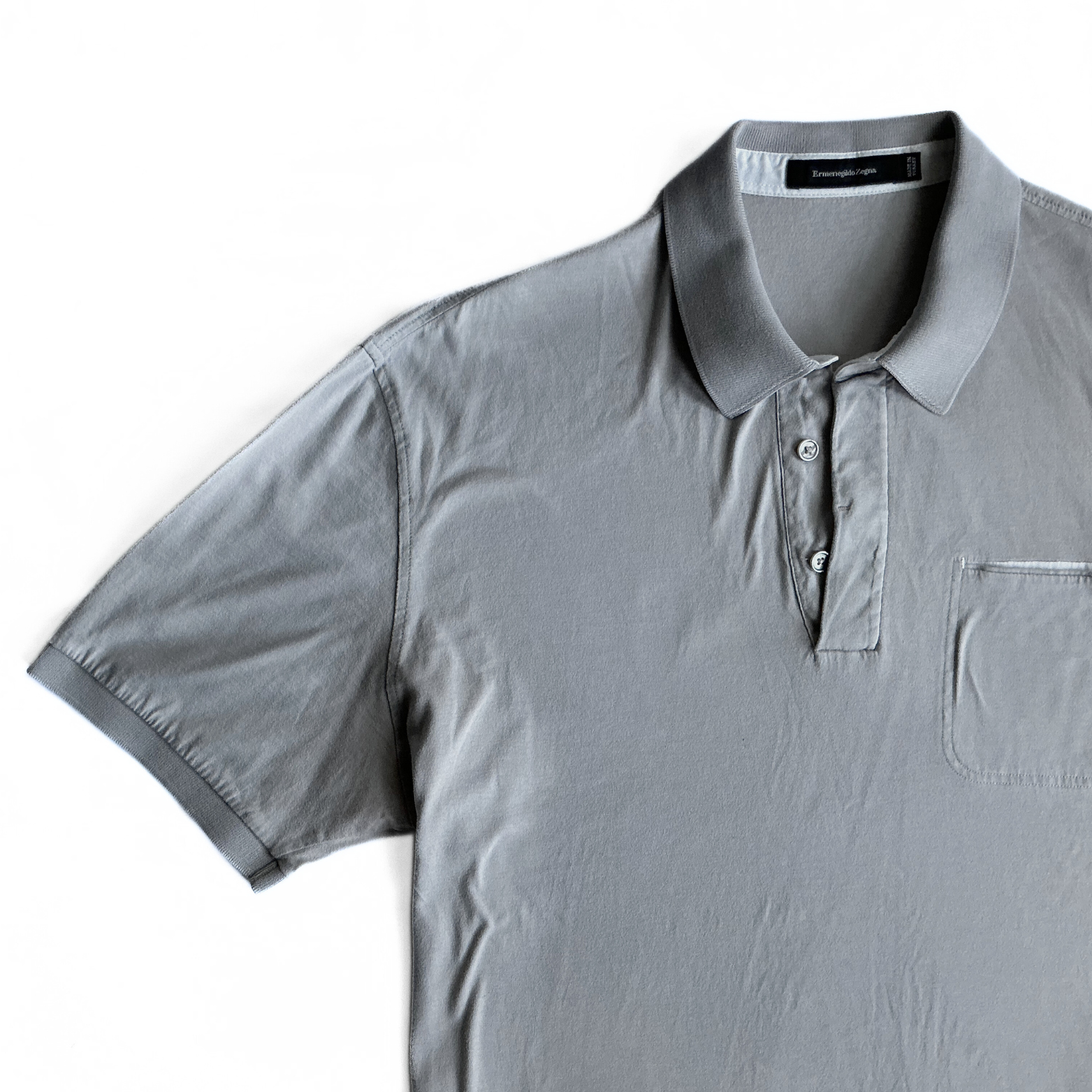 Ermenegildo Zegna Polo Shirt in Stone / White