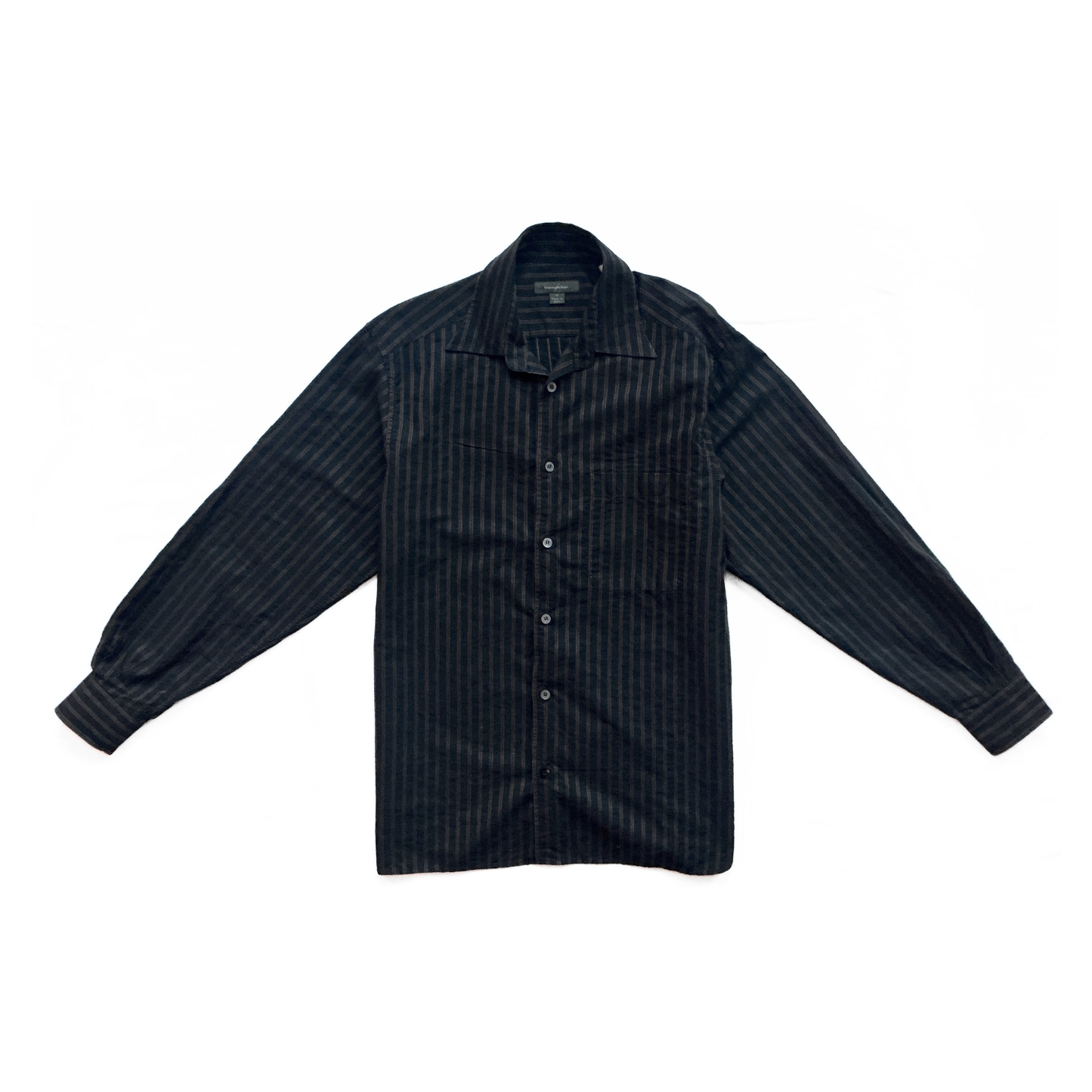 Ermenegildo Zegna Striped Button Shirt in Black / Bronze Red