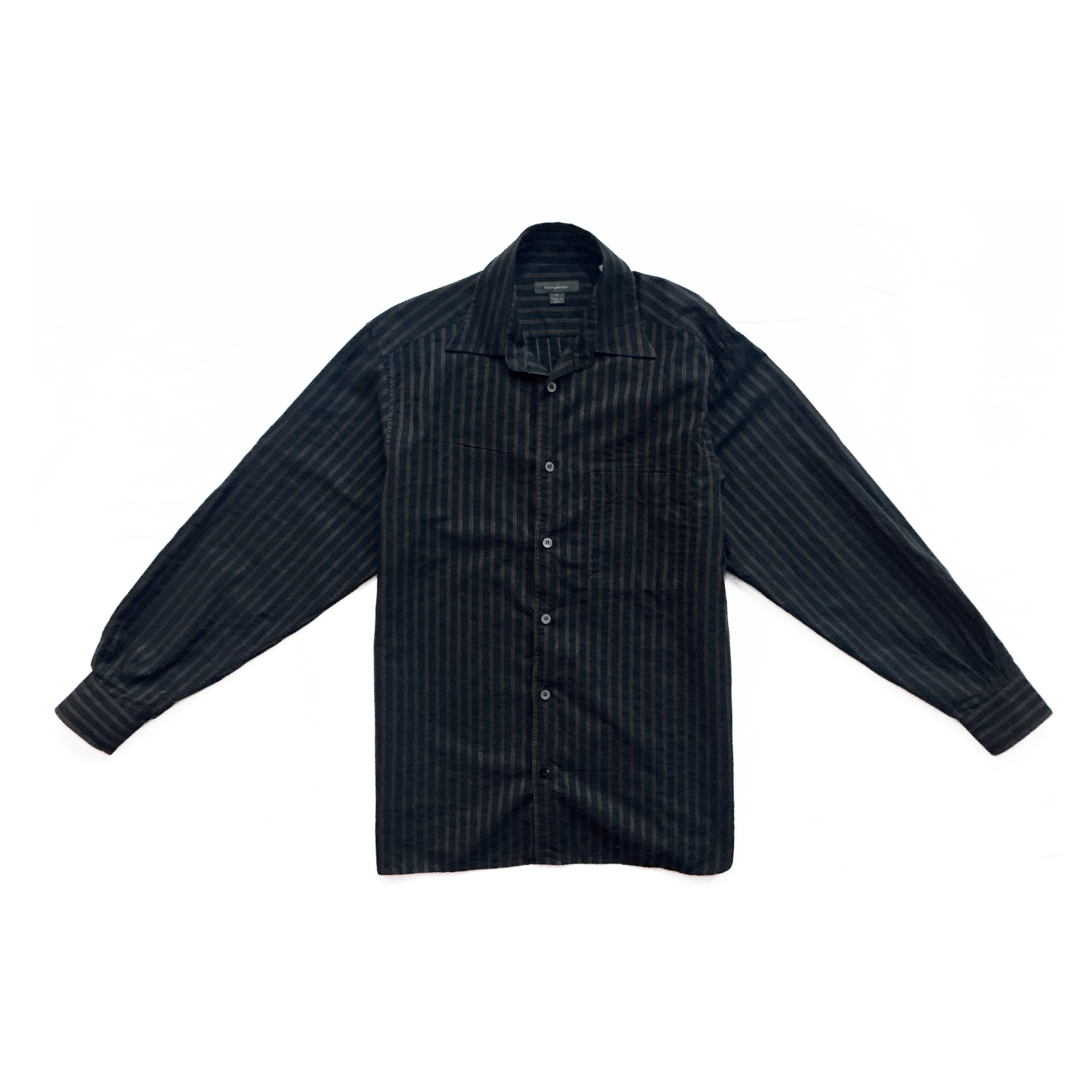 Ermenegildo Zegna Striped Button Shirt in Black / Bronze Red