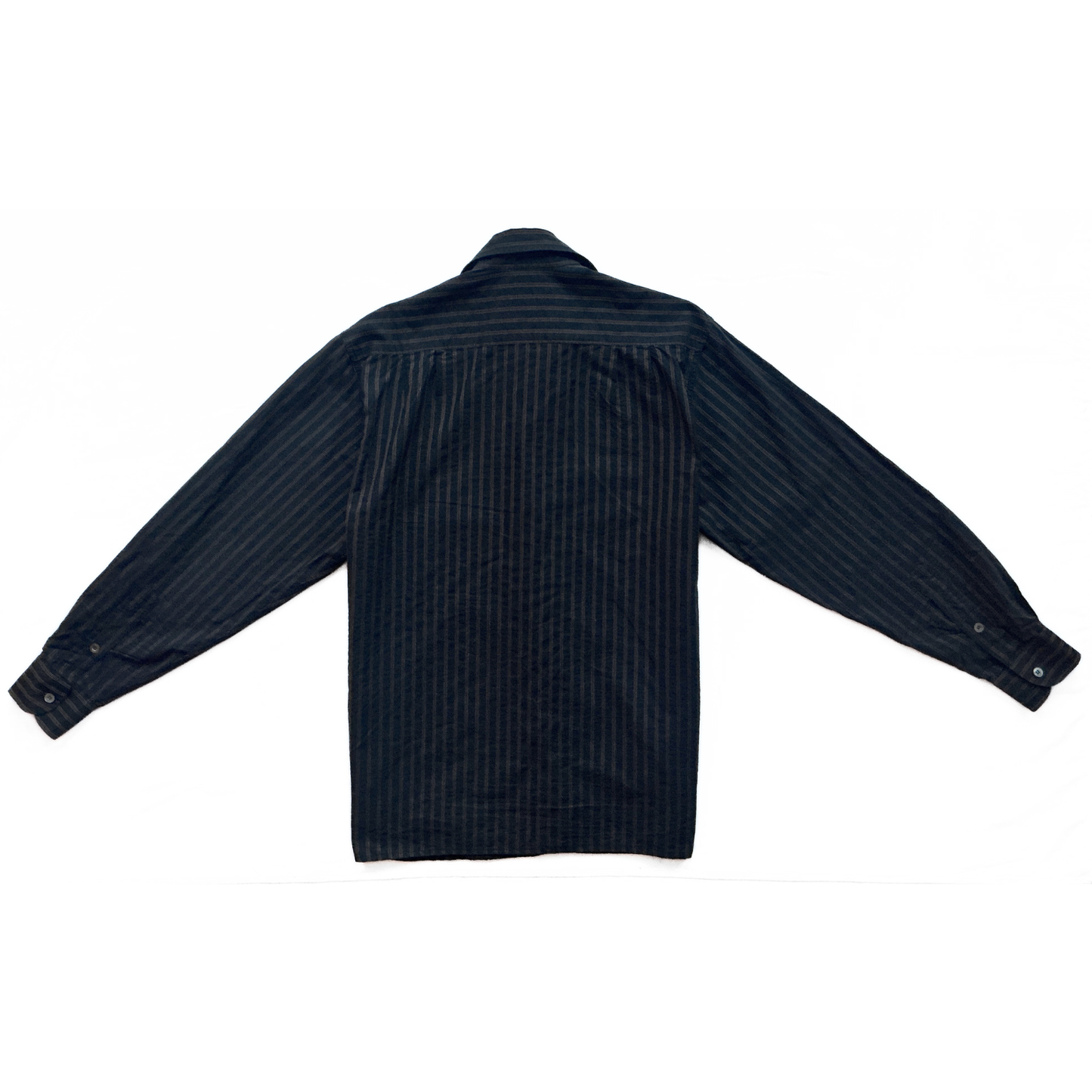 Ermenegildo Zegna Striped Button Shirt in Black / Bronze Red