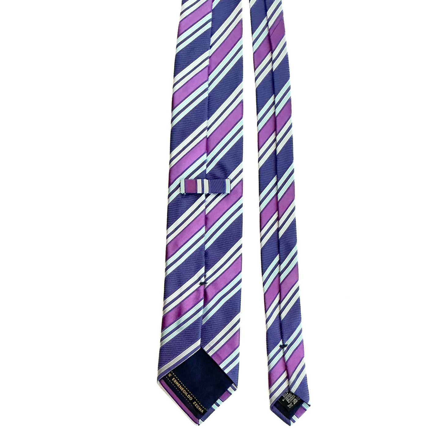 Ermenegildo Zegna Striped Tie in Purple / Blue / Orchid