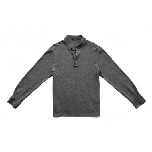 Ermenegildo Zegna Longsleeve Polo Shirt in Grey