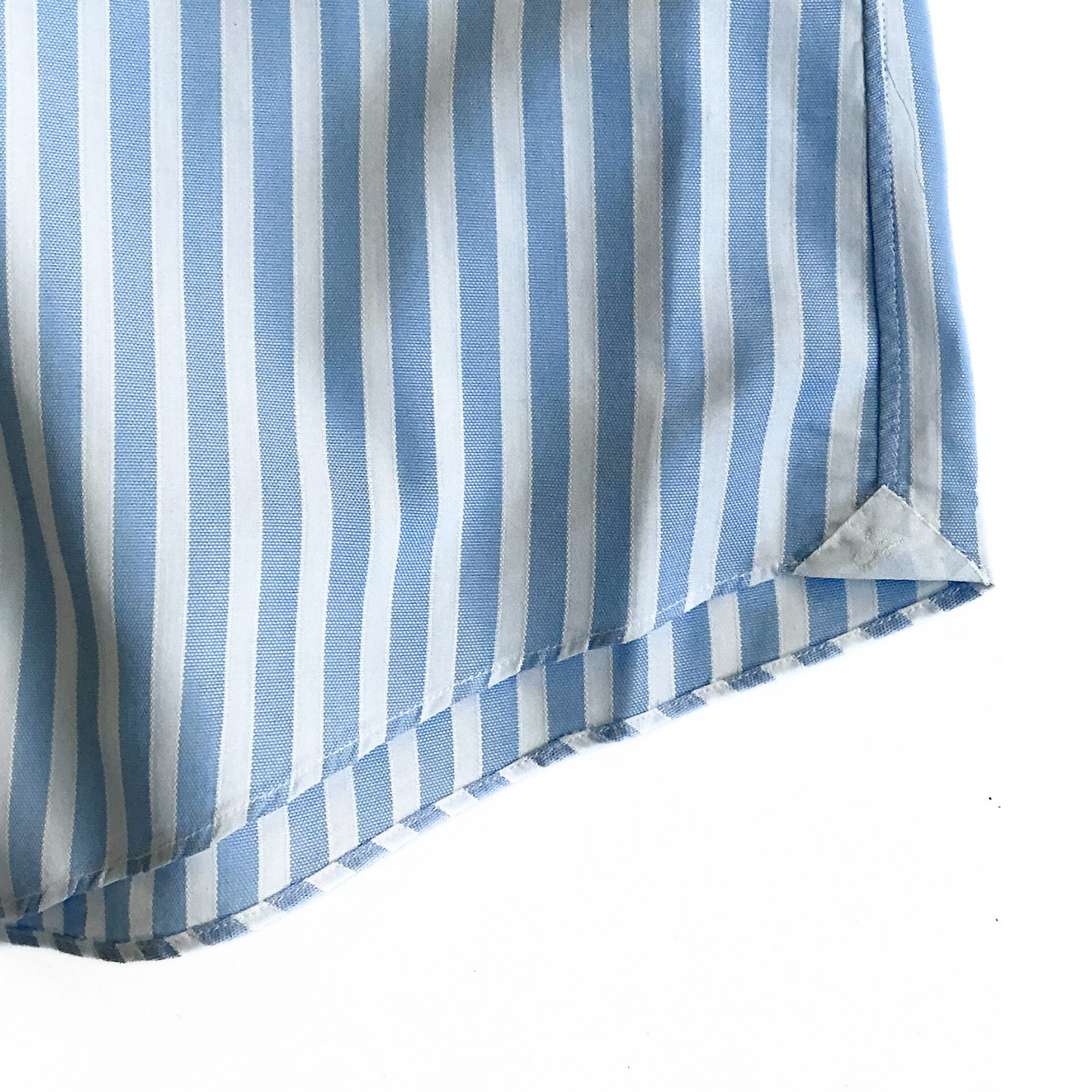 Finamore Striped Button Shirt in White / Blue